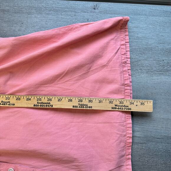 Pact Pink Chambray Button-Front Mini Dress Sz L - Picture 11 of 12